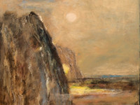 Hugo Correa, El sonido del silencio, acrílico sobre tela, 95 x 95 cm., 2025